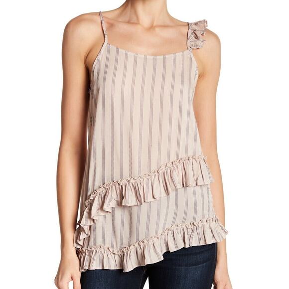 Ro & De NWT Asymmetrical Ruffle Top Size Small - Picture 1 of 4